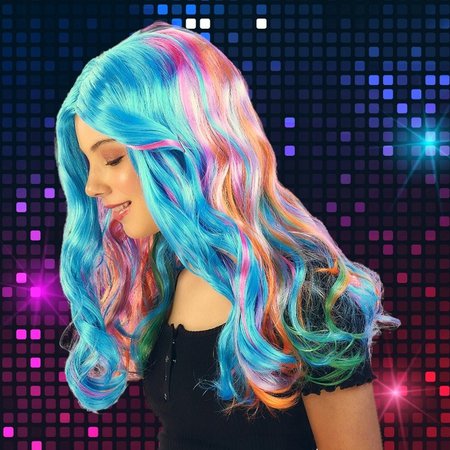 Peruka Rainbow High Amaya Raine Niebieska Tęczowa