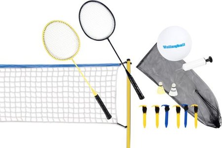 ZESTAW DO SIATKÓWKI I BADMINTON 7W1 SCATCH 310x168CM
