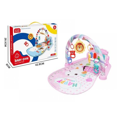Interaktywna Mata Edukacyjna Baby Gym z pianinem, Żyrafa- różowa