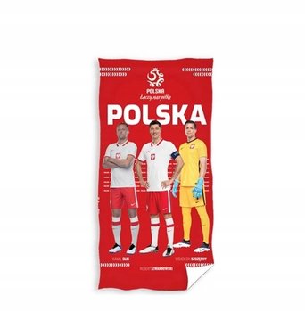 RĘCZNIK LEWANDOWSKI SZCZĘSNY GLIK POLSKA PZPN BAWEŁNA100% 140x70cm czerwony